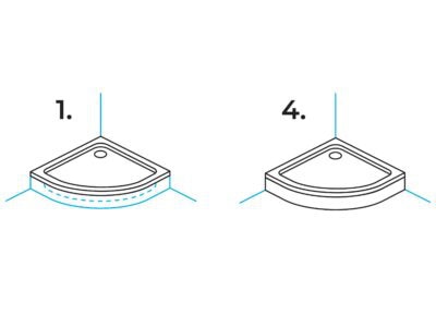 előlapos és beépíthető zuhanytálca