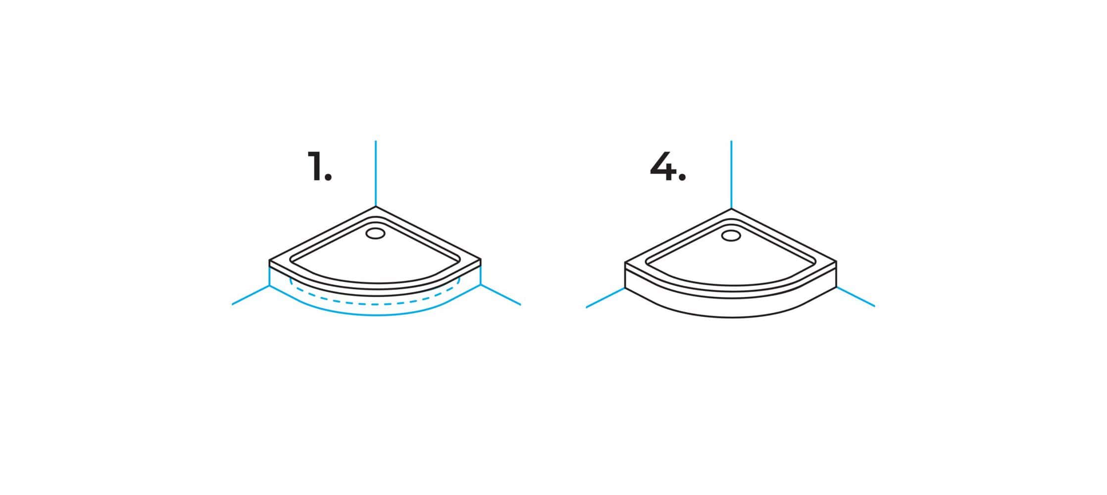 előlapos és beépíthető zuhanytálca